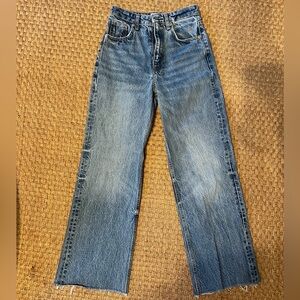 Zara high waist wide leg Blue Jeans